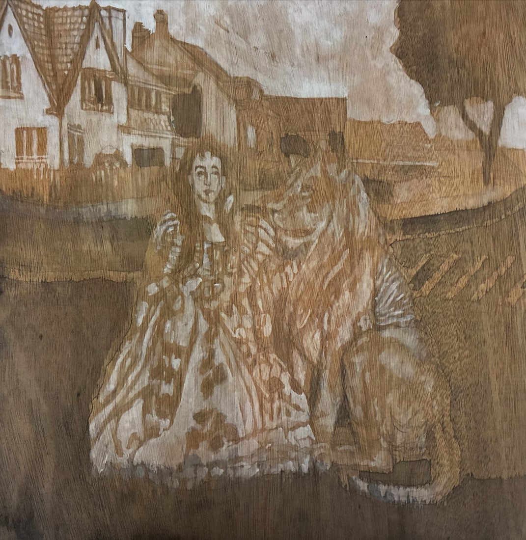 Shuck By tamir david mixed media (asphalt ,pigments ,solvents) 2026: SHIPS FROM israel A portrait from a series of depicting different states of mind while using alternative paths of