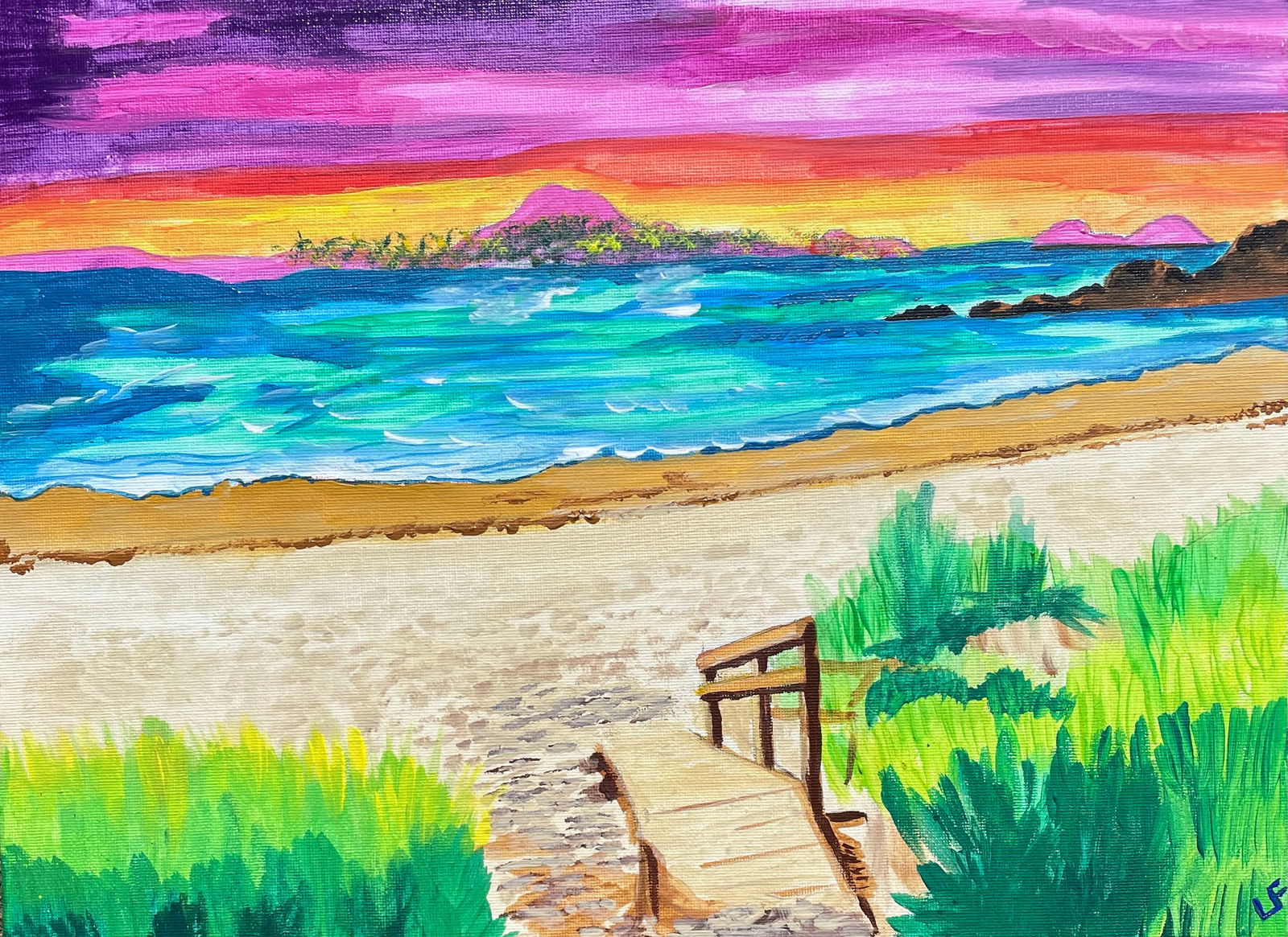 Hot beach By Lesley Farnworth Acrylic 2025 (1 of 1)