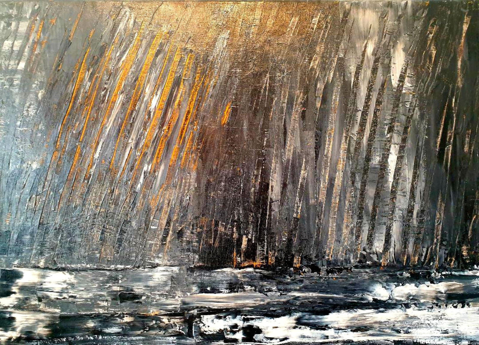 Fast Flows the River By Philip McCumskey Acrylic on canvas 2024 Signed: SHIPS FROM UK An abstract artwork. Philip McCumskey is a South African artist, now based in West Sussex, England, who studied fine art at Stellenbosch University. His paintings bring together vibrant