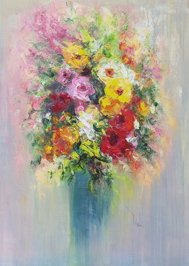 winter fire By Rosina H oil 2024 Signed (1 of 3)