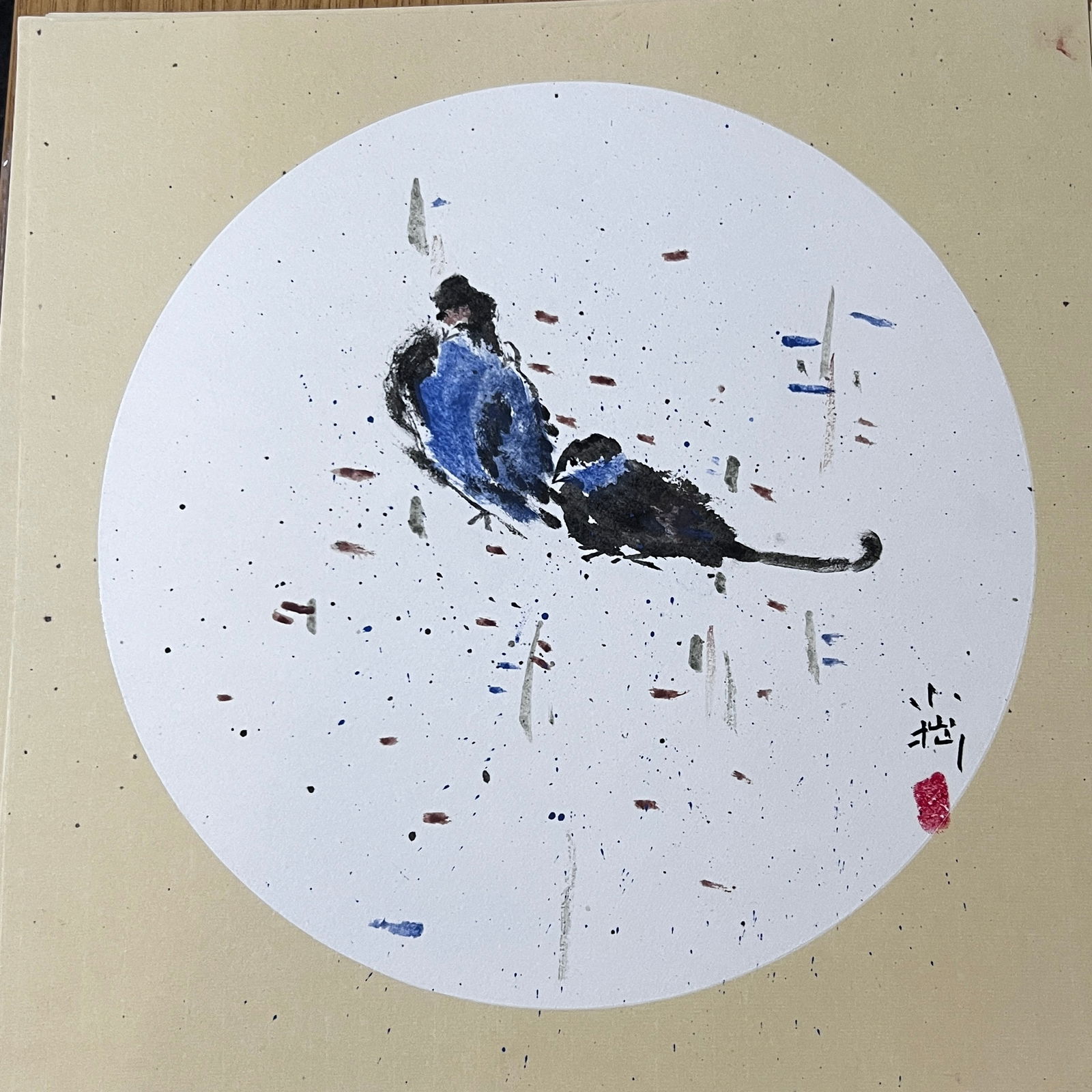 birds By junxin Cai ink painting on paper 2025 Signed (1 of 1)