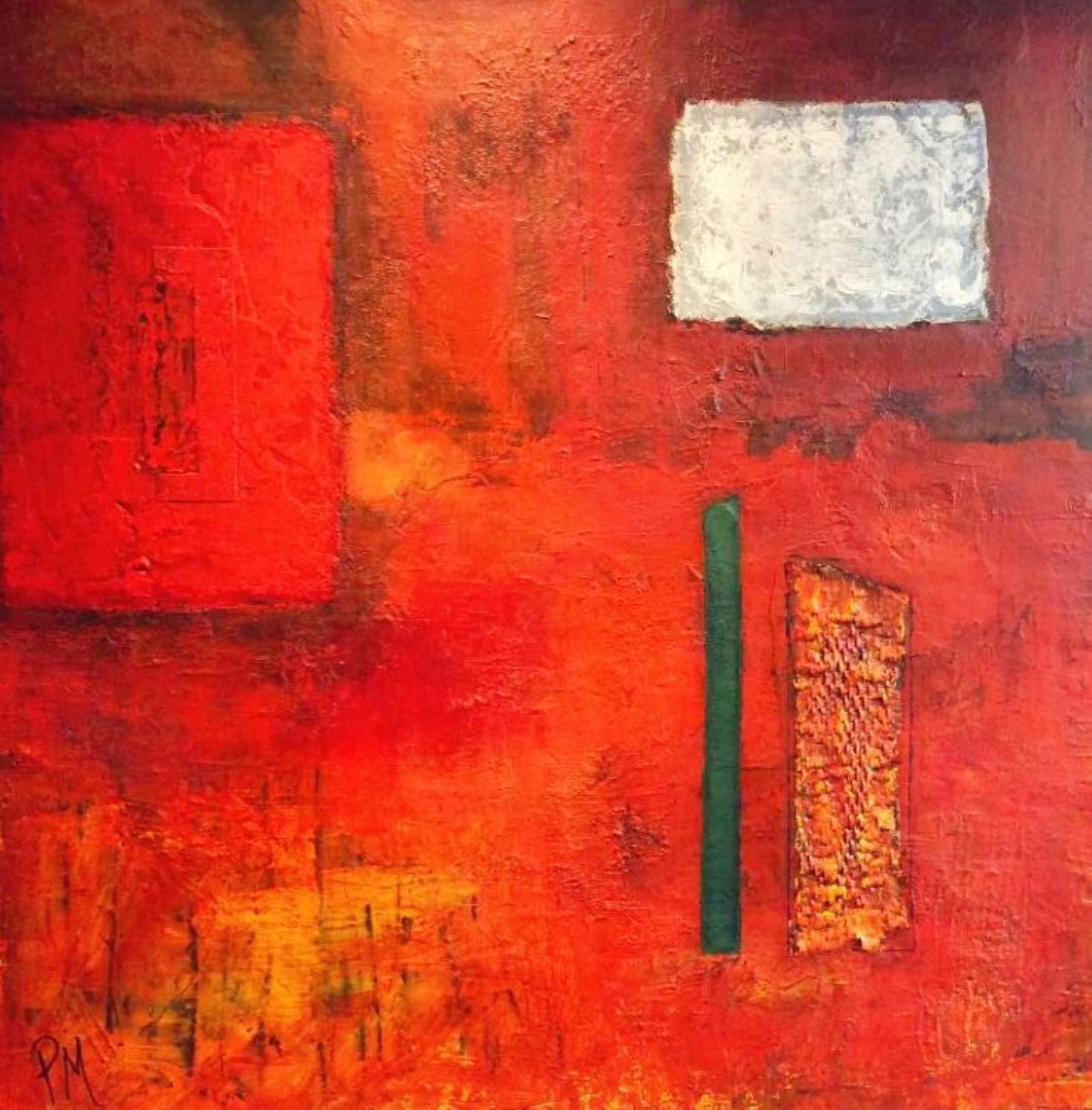 Monoliths By Philip Mccumskey Acrylic and mixed media on canvas 2025 Signed: SHIPS FROM UK An abstract artwork. Philip McCumskey is a South African artist, now based in West Sussex, England, who studied fine art at Stellenbosch University. His paintings bring together vibrant