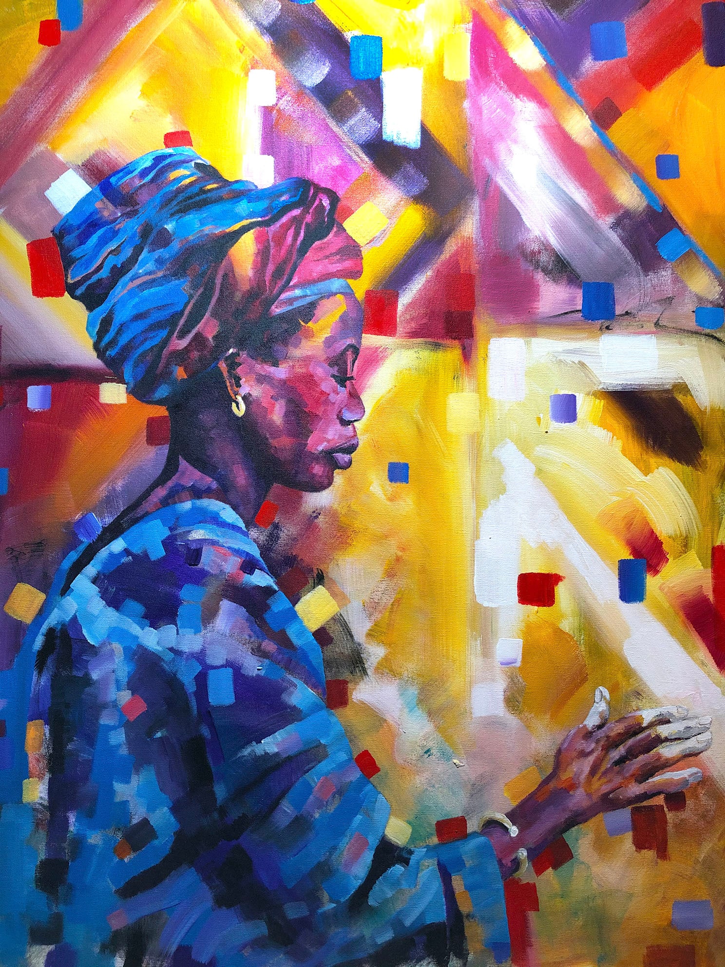 The Divine Feminine - Creative Flow By Kirsten Todd Acrylic on canvas 2020 Signed: SHIPS FROM Lancashire, UK Original painting by Kirsten Todd. One in the series "The Divine Feminine" empowering women, symbolising the divine feminine energy within us all.Acrylic on canvas, unframed