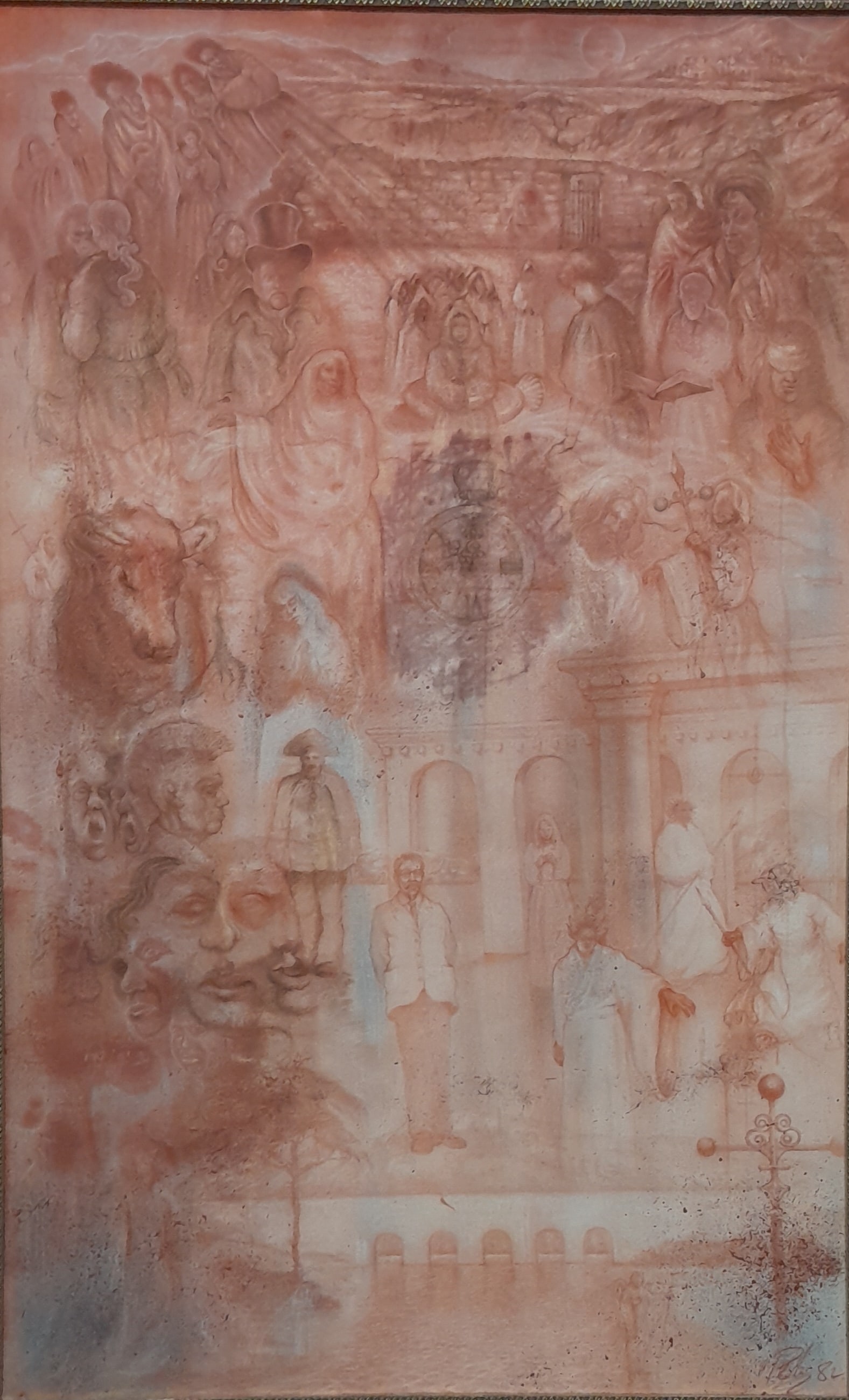 Winds of Time By Mark Richard Parkin Drawing 2022 Signed: SHIPS FROM Cardiff UK This pastel drawing reveals the fleeting nature of the history of time and memory. Each delicate figure and spectral shape emerges from a mist, inviting reflection of different e