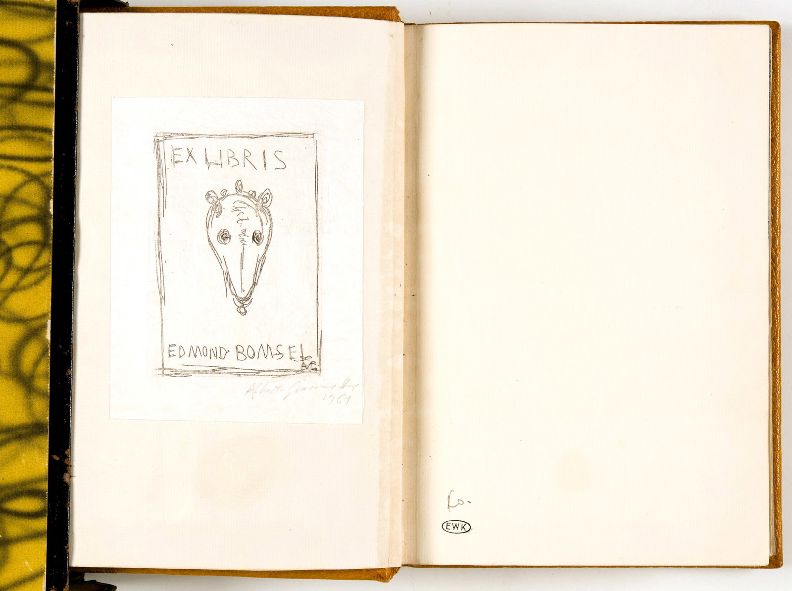 Pablo Picasso (Málaga 1881 - 1973 Mougins) André Breton. Anthologie de l’humour noir Paris,: Pablo Picasso (Málaga 1881 - 1973 Mougins) André Breton. Anthologie de l’humour noir Paris, Éditions du Sagittaire, [1940] 1940 Softcover, in private leather binding with collage elements, with e