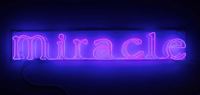 Sylvie Fleury (Genf 1961 - lebt und arbeitet in Genf) Miracle: Sylvie Fleury (Genf 1961 - lebt und arbeitet in Genf) Miracle 2001 Neon (red) 100.5x15.5x3.7 cm Provenance Gallery Art & Public, Geneva, purchased there for Private collection Switzerland Condition