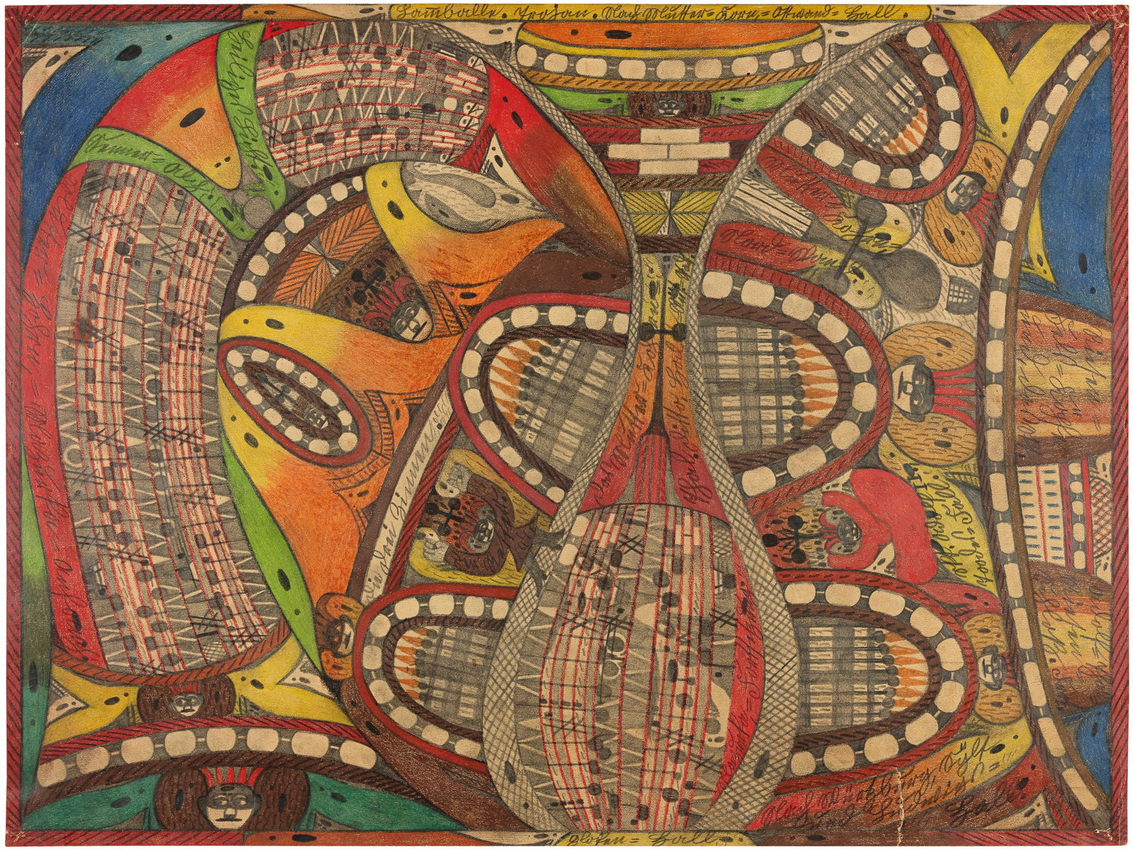 Adolf Wölfli (1864 Bern 1930) Skt. Adolf II. Todes=Fall: Adolf Wölfli (1864 Bern 1930) Skt. Adolf II. Todes=Fall 1922 Colour pencil on wove paper 51x69 cm Signature Signed "Skt. Adolf II" by the artist on the reverse Provenance Private collection Sw