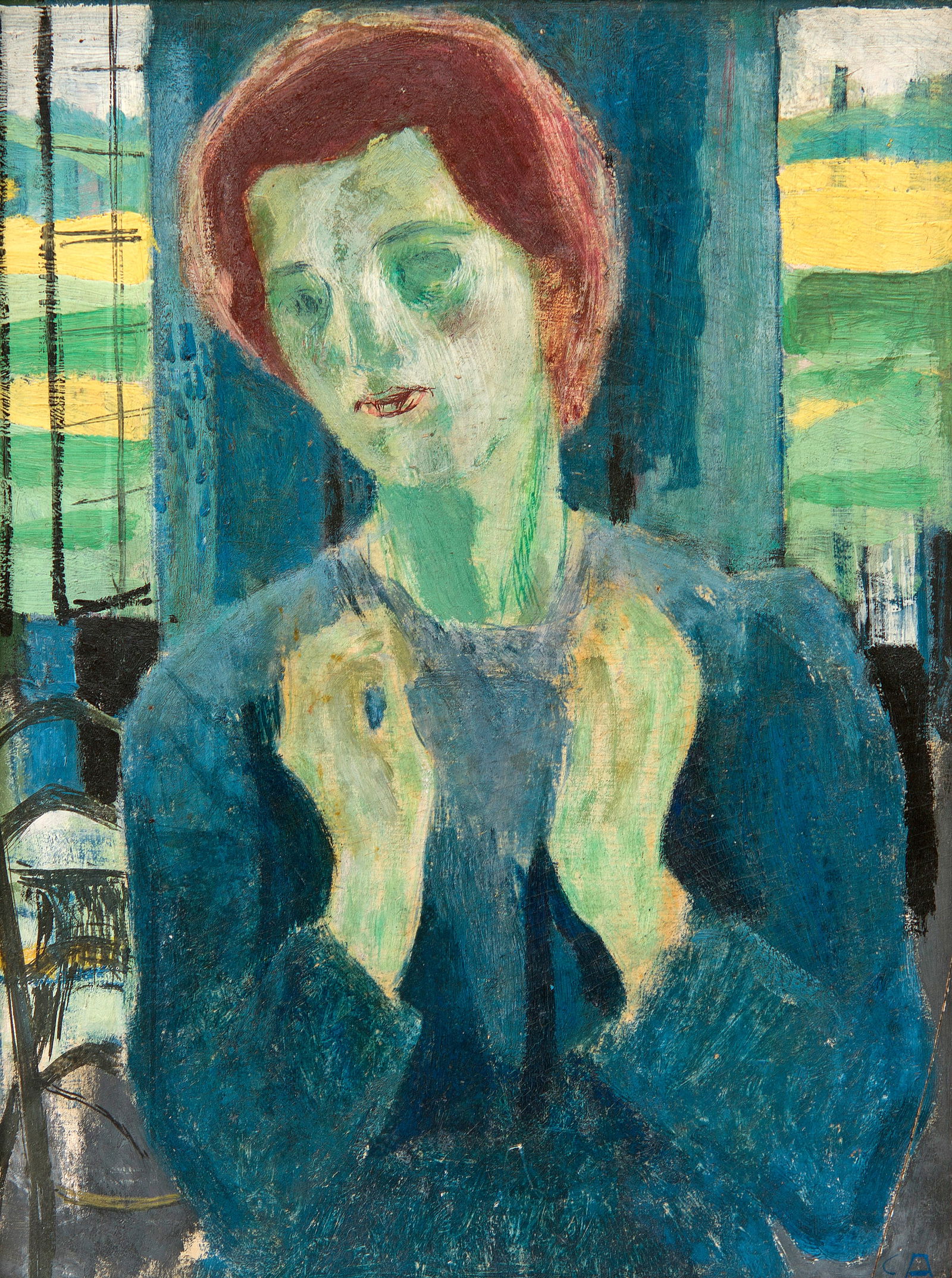 Cuno Amiet (Solothurn 1868 - 1961 Oschwand) Studie zu "Die Hoffnung" (recto) - Studie zu "Die: Cuno Amiet (Solothurn 1868 - 1961 Oschwand) Studie zu "Die Hoffnung" (recto) - Studie zu "Die Hoffnung" (verso) 1901 Oil on cardboard 34.5x26 cm Signature Recto and verso lower right monogrammed by th