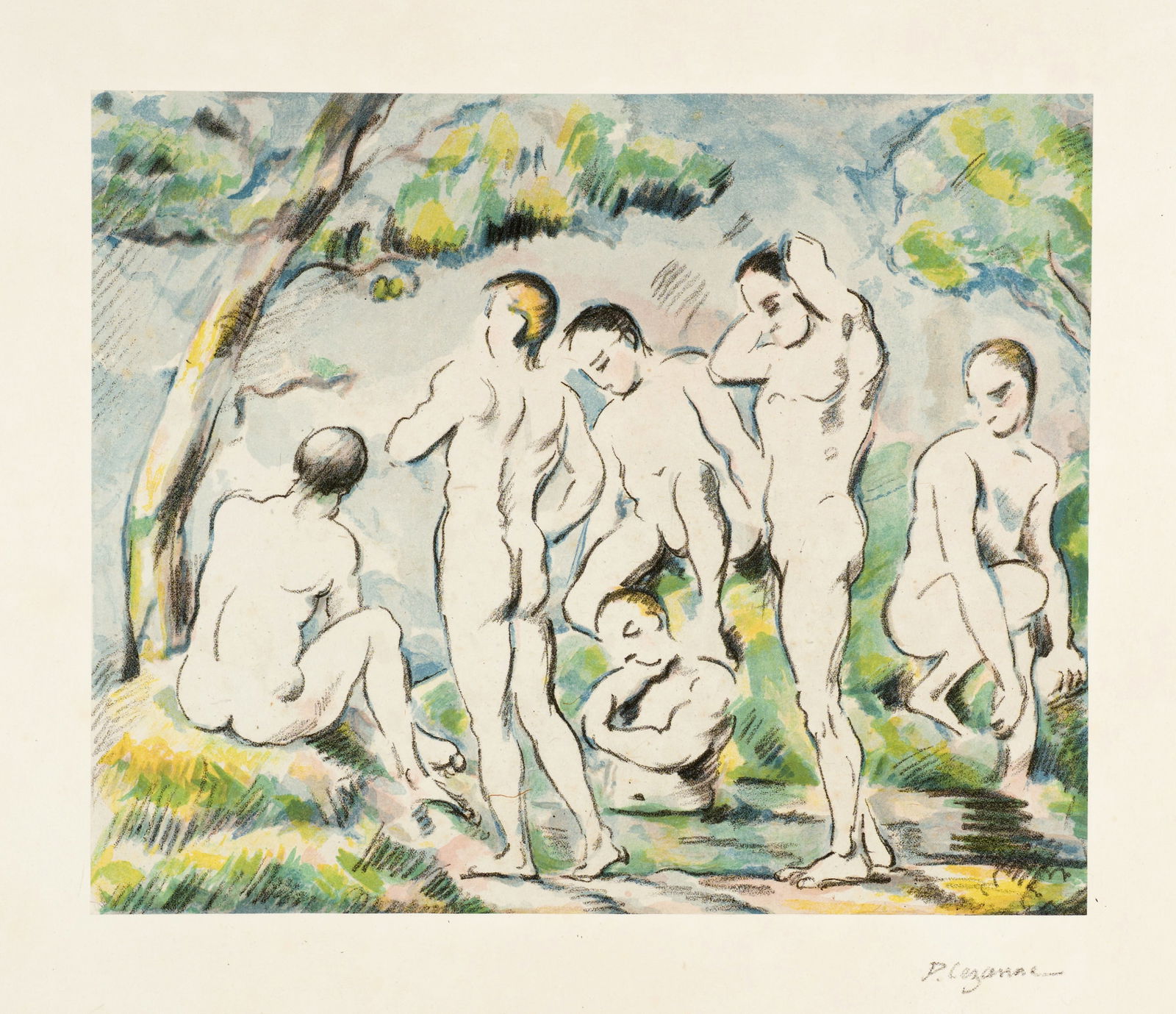 Paul Cezanne  (1839 Aix-en-Provence 1906) Les baigneurs, petite planche Les petits baigneurs (1 of 4)