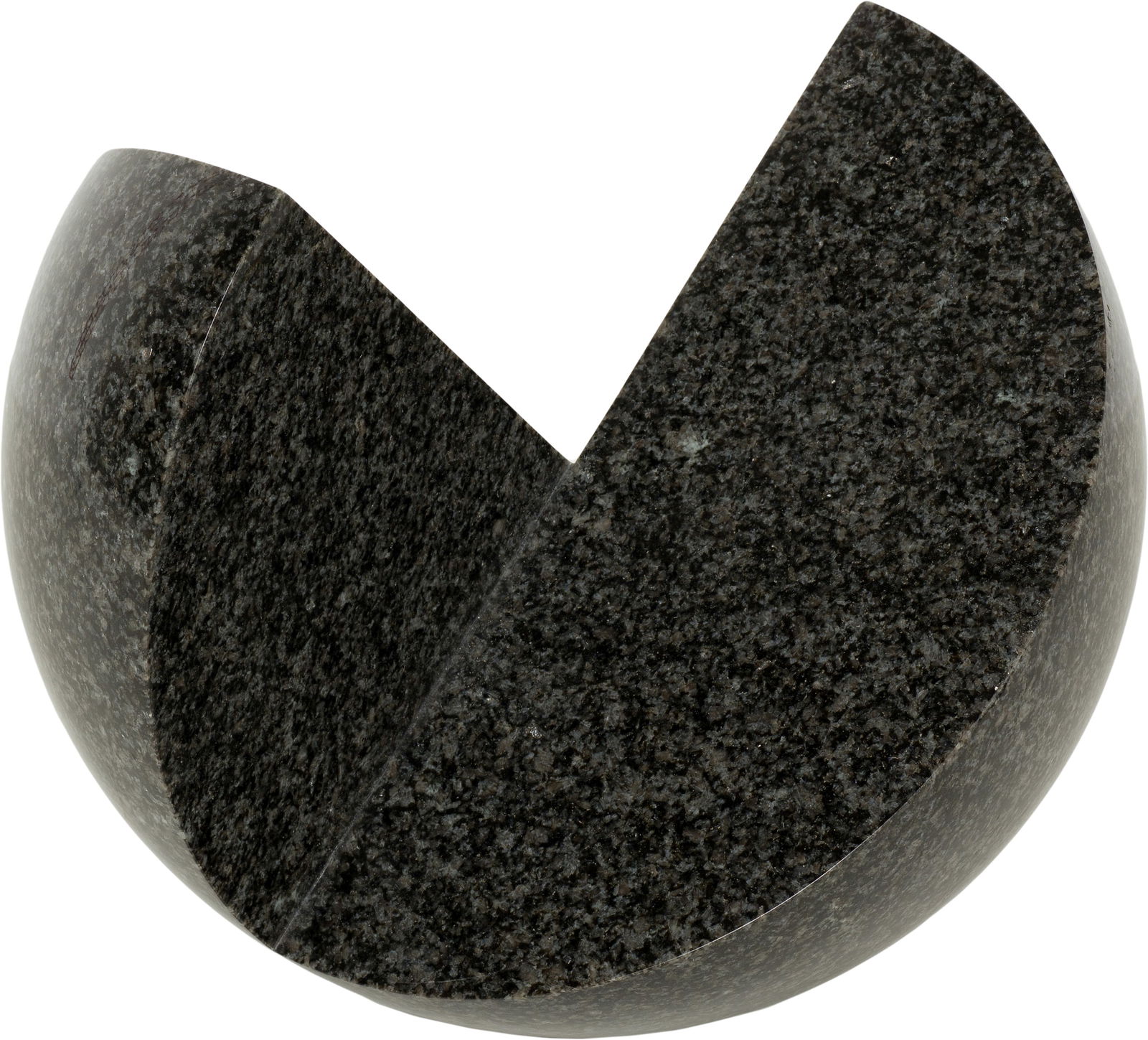 Max Bill (Winterthur 1908 - 1994 Berlin) halbe kugel um zwei achsen: Max Bill (Winterthur 1908 - 1994 Berlin) halbe kugel um zwei achsen 1965/66, Design, 1993 execution Granite 28 cm diameter Catalogue Raisonné Confirmation of authenticity on photograph by Jakob B