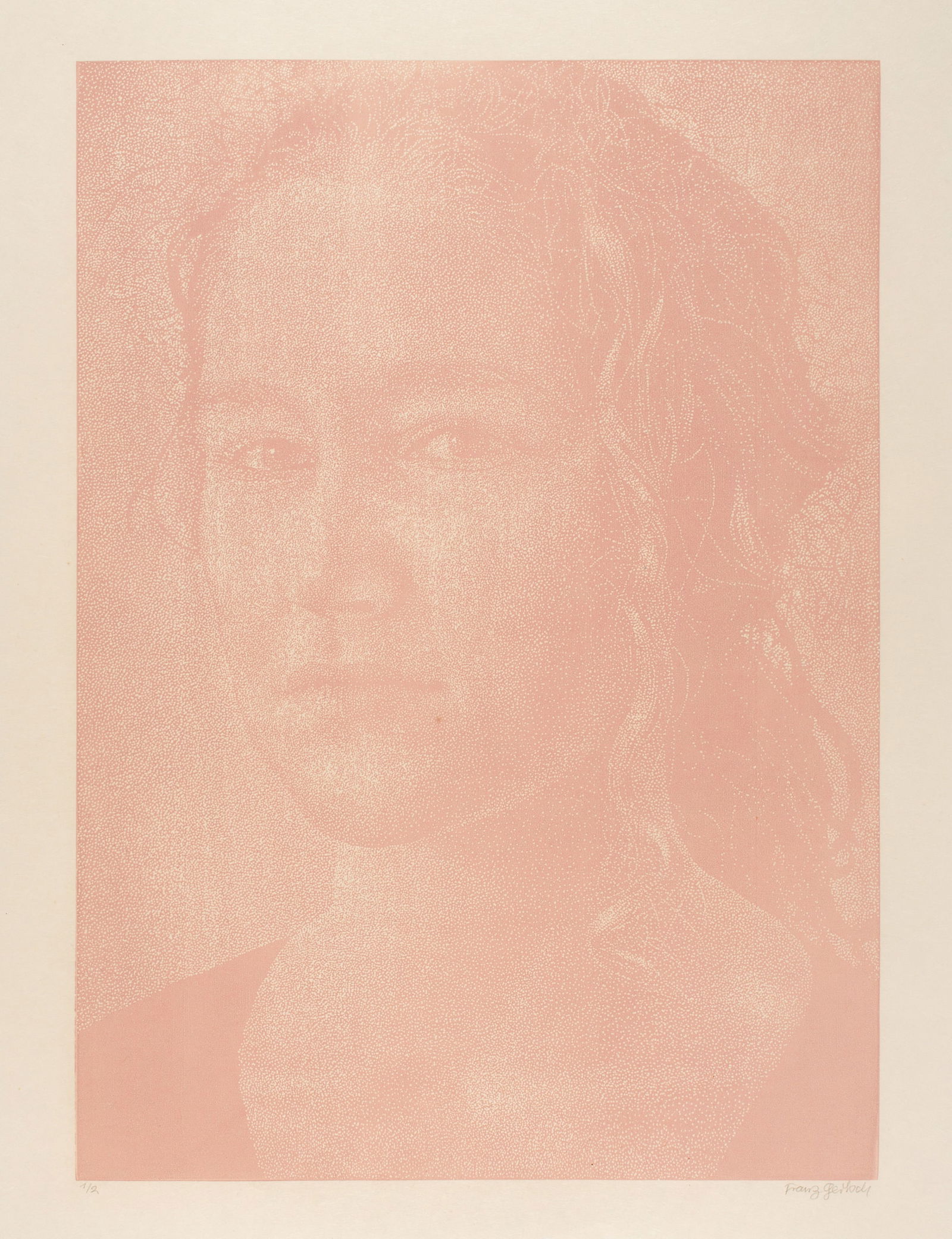 Franz Gertsch (Mörigen 1930 - 2022 Riggisberg) Kleine Silvia: Franz Gertsch (Mörigen 1930 - 2022 Riggisberg) Kleine Silvia 2002 Colour woodcut on Kumohadamashi Japan paper by Heizaburo Iwano 69.8x49.8 cm, printing block; 88.5x72.5 cm, sheet size; 97x80 cm,