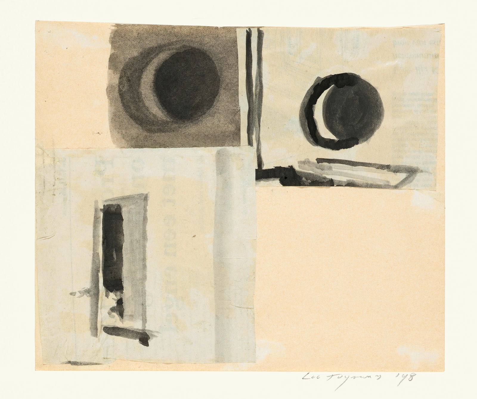 Luc Tuymans (Mortsel 1958 - lebt und arbeitet in Antwerpen) Mirrors (Sealed Rooms): Luc Tuymans (Mortsel 1958 - lebt und arbeitet in Antwerpen) Mirrors (Sealed Rooms) 1998 Gouache and collage on paper, mounted on cardboard support 20.3x24 cm, collage; 55x42 cm, support Signature Lowe