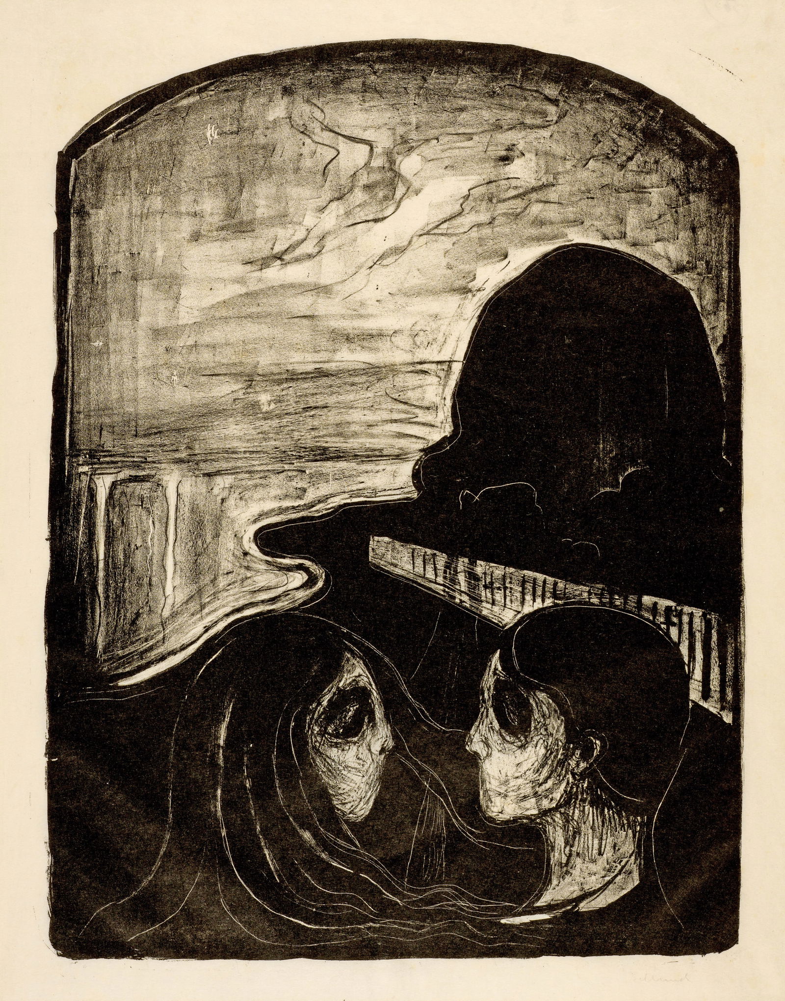 Edvard Munch (Løten 1863 - 1944 Oslo) Anziehung I - Attraction I: Edvard Munch (Løten 1863 - 1944 Oslo) Anziehung I - Attraction I 1896 Lithograph on Japan laid paper 47.2x35.5 cm, image size; 59x42.8 cm, sheet size Signature Lower right signed by the artist in