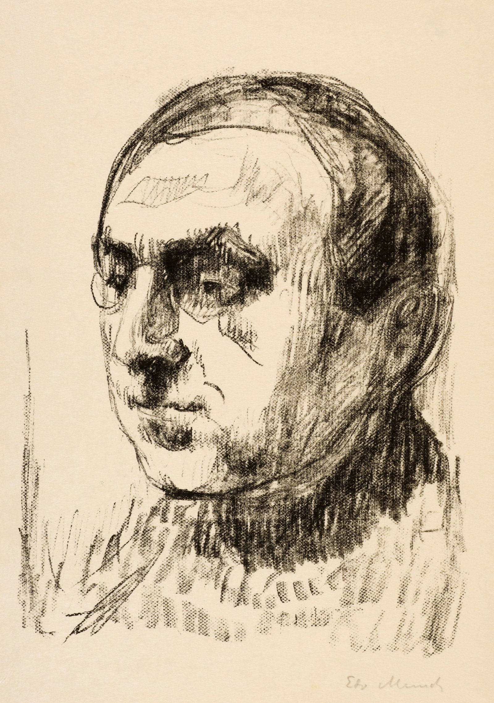 Edvard Munch (Løten 1863 - 1944 Oslo) Christian Gierløff: Edvard Munch (Løten 1863 - 1944 Oslo) Christian Gierløff 1913 Lithograph on wove paper 26.4x20.5 cm, image; 39.4x24.5 cm, sheet size Signature Lower right signed by the artist in pencil 'Edv