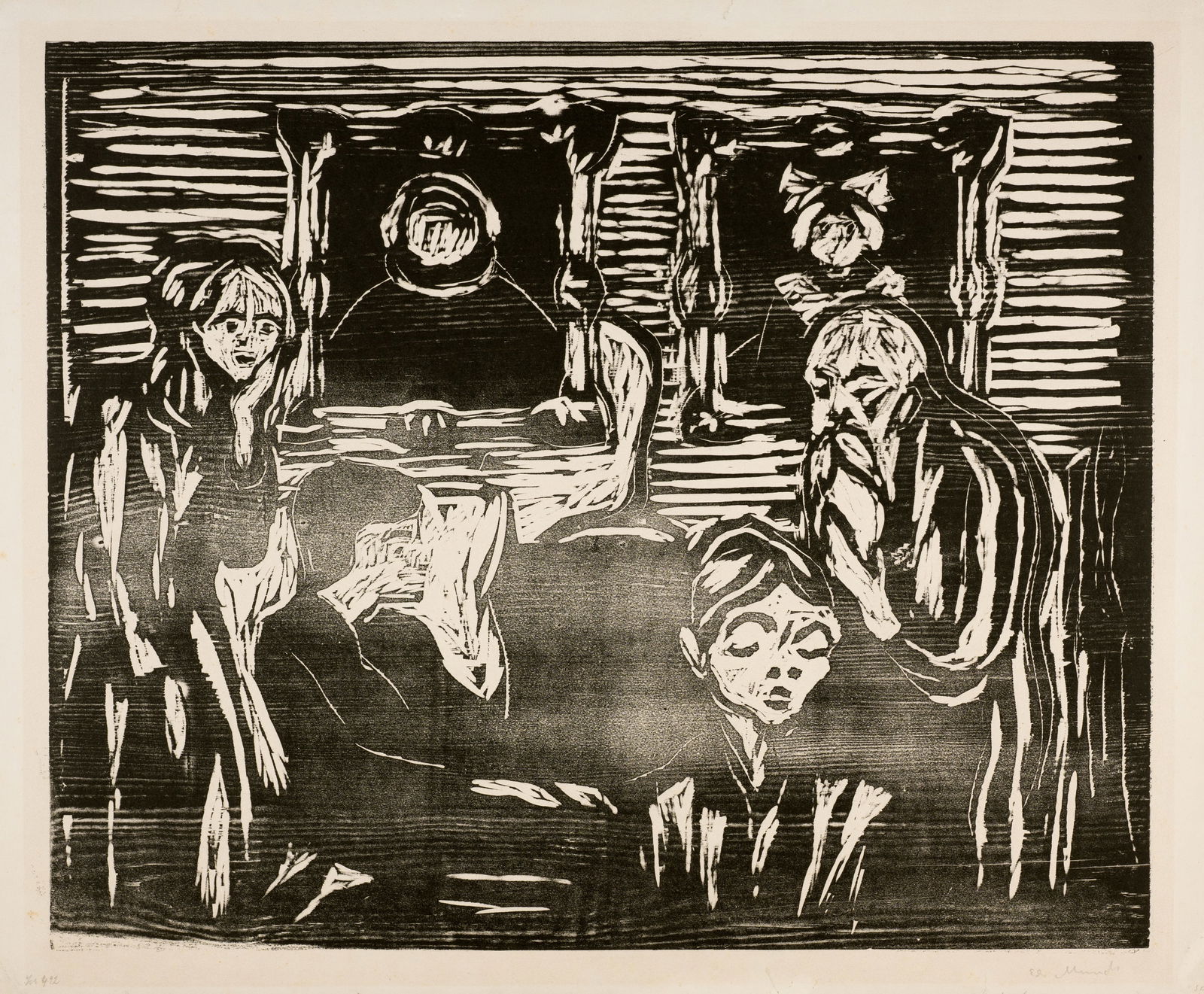 Edvard Munch (Løten 1863 - 1944 Oslo) Der Sohn - The Son: Edvard Munch (Løten 1863 - 1944 Oslo) Der Sohn - The Son Probably 1915 Woodcut on beige wove paper 49x60 cm, wood-block; 56.5x68.3 cm, sheet size Signature Lower right signed by the artist in pen