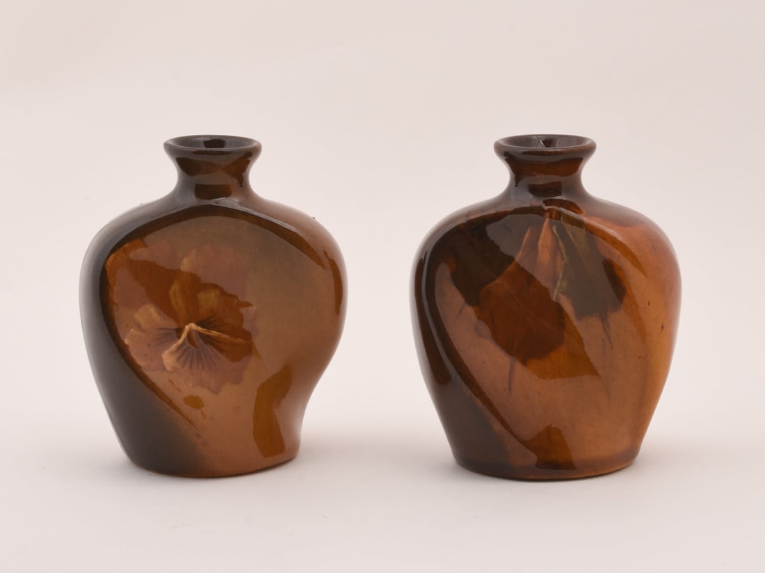 Pair of Owens Utopian Standard Glaze Cabinet Vases (1 of 3)