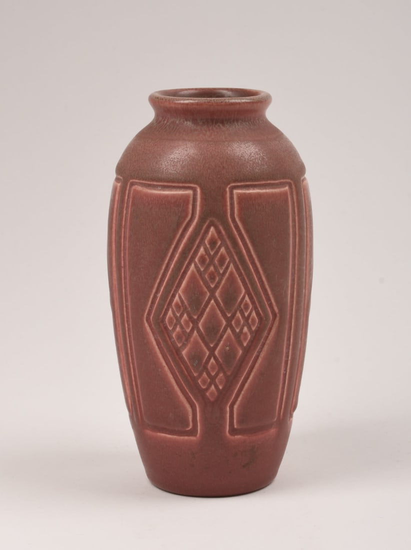 Rookwood Pottery Production Matte Maroon Vase (1 of 4)