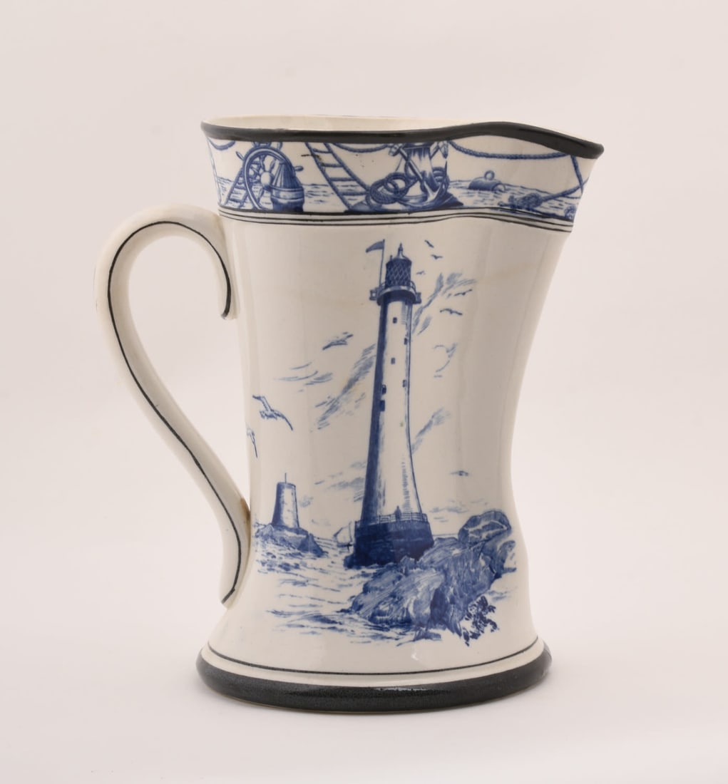Buffalo Pottery Pitcher with Marine Theme (1 of 5)