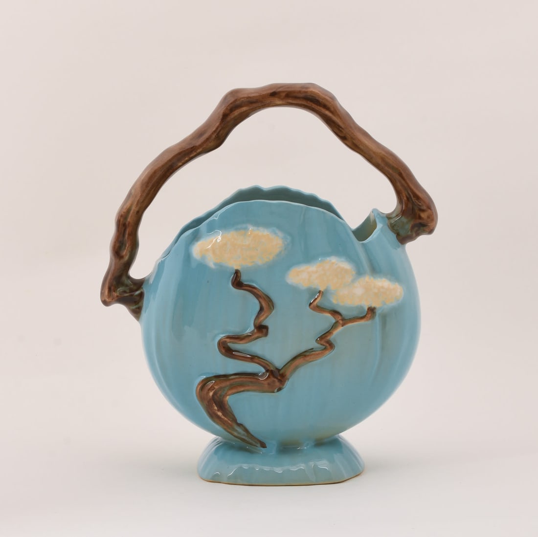 Roseville Pottery Blue Ming Tree Basket (1 of 4)