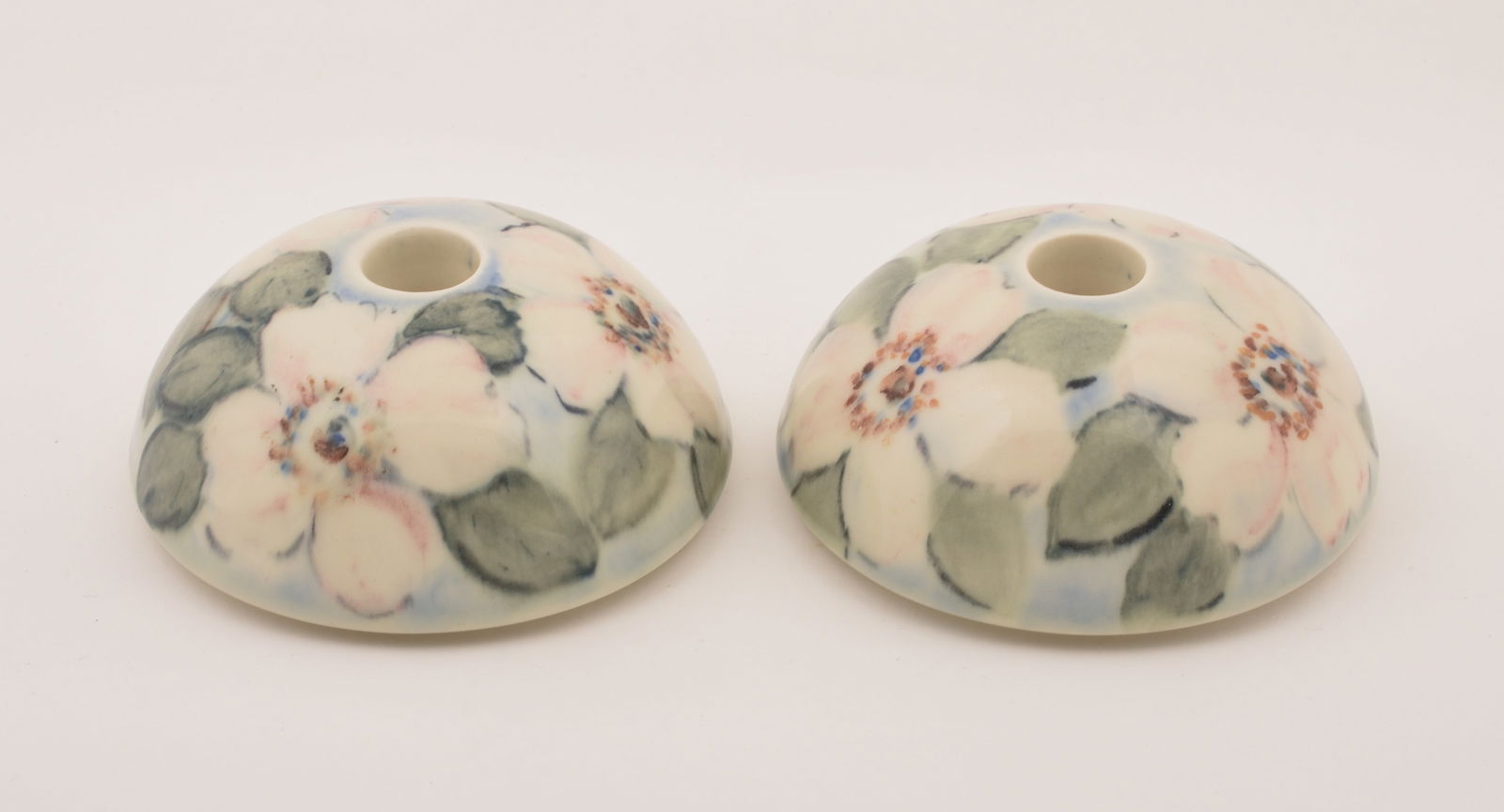 Pair of Rookwood Pottery Jewel Porcelain Candleholders (1 of 6)