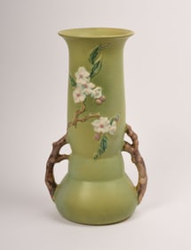 Roseville Pottery Green Apple Blossom Vase