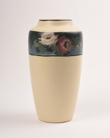 Weller Pottery Hudson White & Decorated Vase