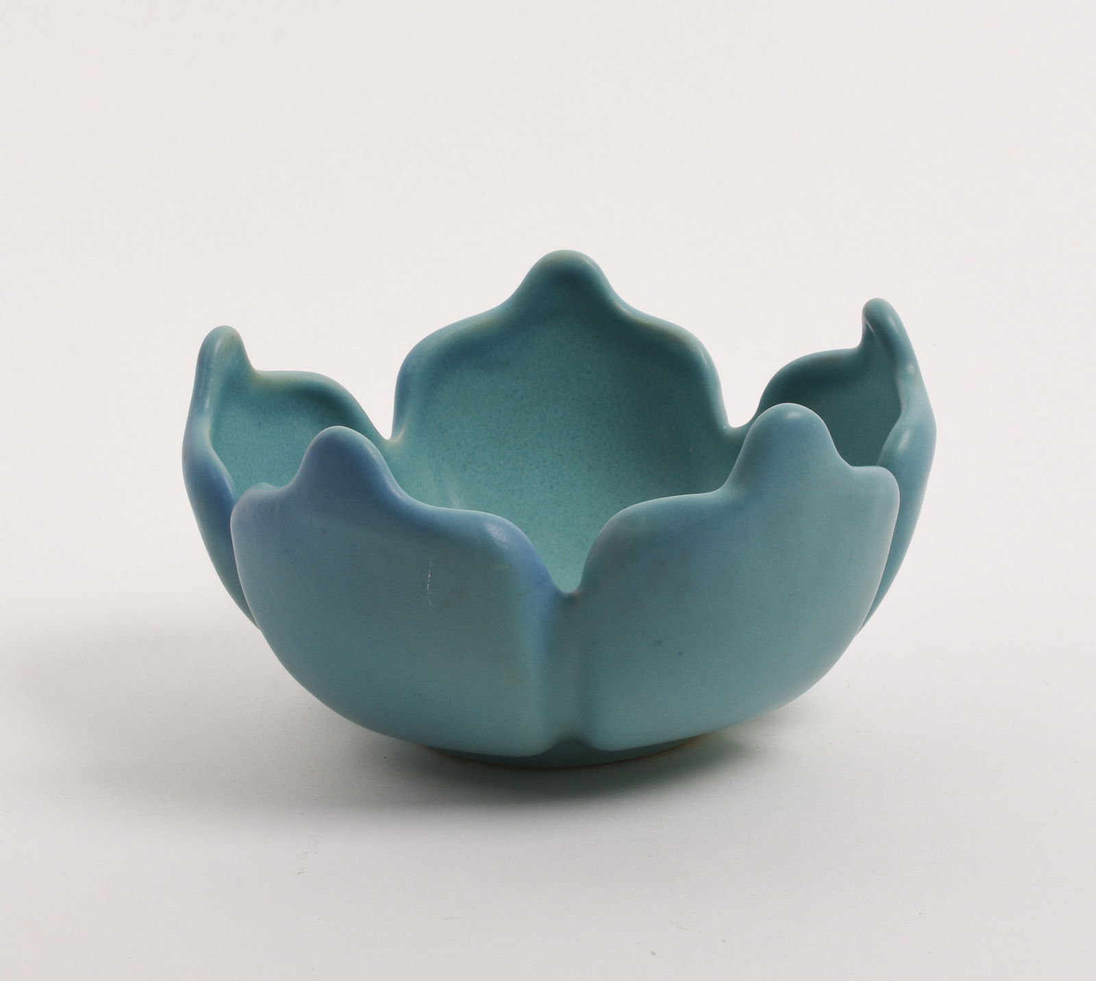 Van Briggle Bowl with Blue Glaze. (1 of 4)