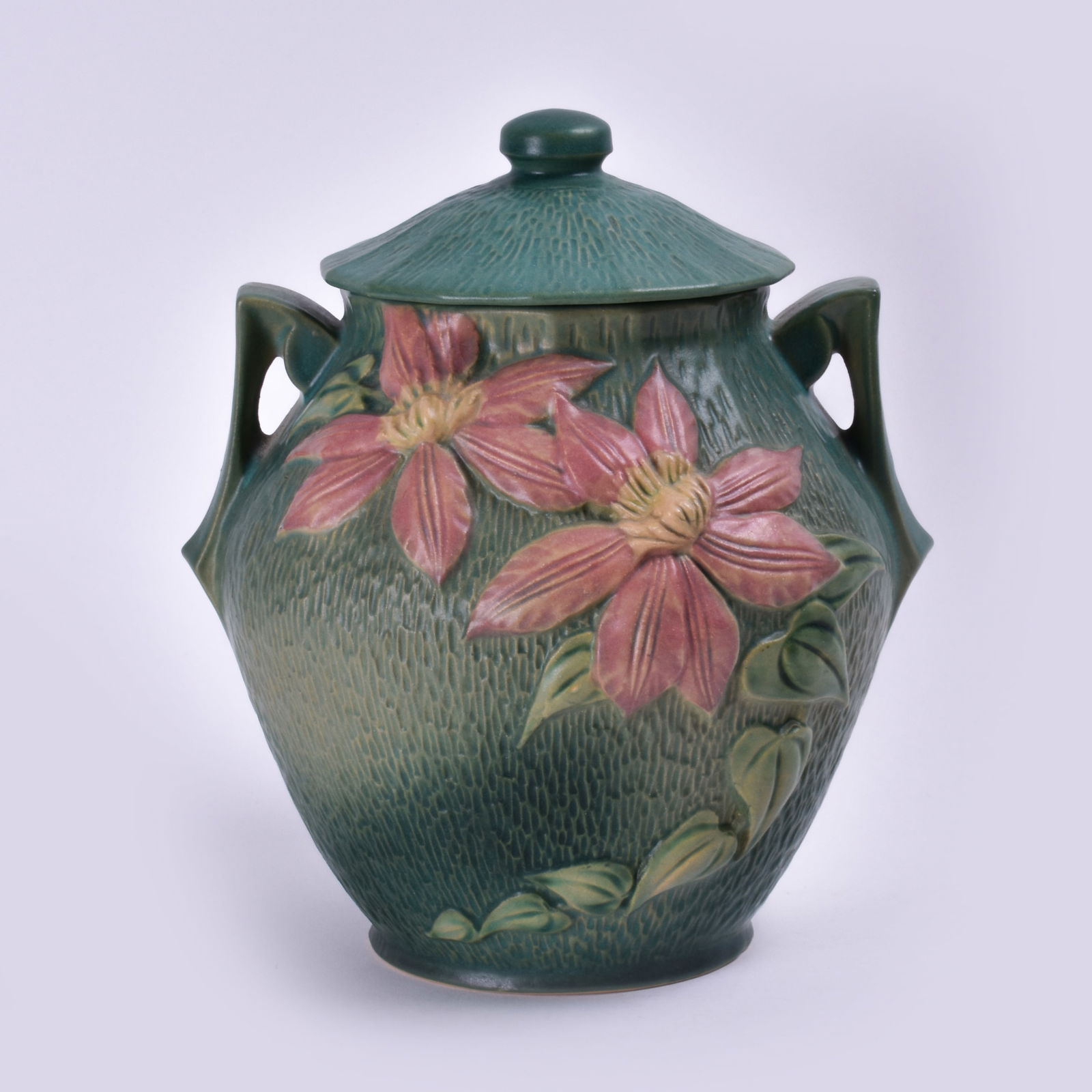 Roseville Pottery Green Clematis Cookie Jar (1 of 6)