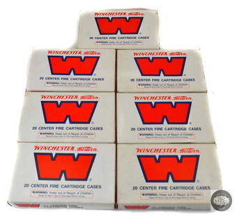 140 Pieces of Unprimed Winchester 7mm Magnum - 20 Round Boxes: This lot contains 7 Boxes of 20 count (140 pieces) of Winchester Western 7mm Magnum unprimed brass. - U7MAG THIS ITEM IS AS PICTURED WITH NO FURTHER ATTACHMENTS. ALL SALES ARE FINAL. PLEASE