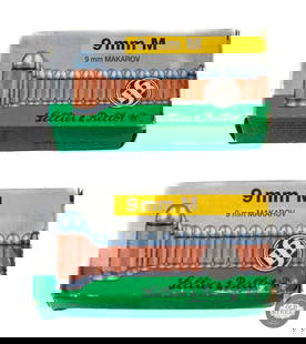 100 Rounds of Sellier & Bellot 9x18mm Makarov - 95 Grain - Full Metal Jacket - 2 Boxes of 50: This lot contains 100 Rounds of Sellier & Bellot 9x18mm Makarov - 95 Grain - Full Metal Jacket - Non Corrosive - 2 Boxes of 50 - Made in Czech Republic. THIS ITEM IS AS PICTURED WITH NO