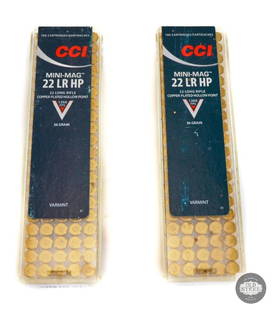 200 Rounds - CCI .22 LR 36gr Copper Plated Hollow Point - 0031: This lot contains 200 rounds (Two 100 round boxes) of CCI .22 Mini Mag - 36 Grain - 1260 FPS - Copper Plated - Hollow Point ammunition. - 0031 THIS ITEM IS AS PICTURED WITH NO FURTHER ATTACHMENTS.