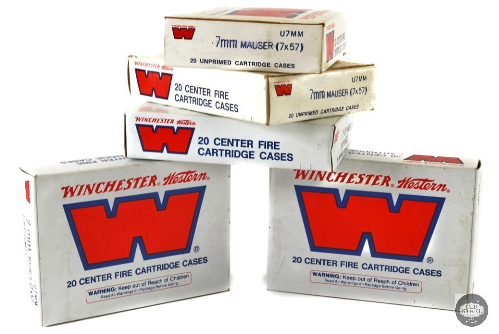 Five Boxes (20ct Each) - Winchester Western Unprimed Brass 7x57mm Cases - 100 Total (1 of 1)