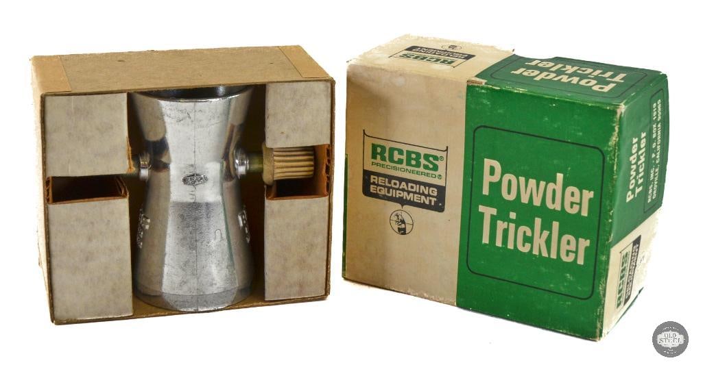 RCBS Powder Trickler in Box: This lot contains an RCBS Powder Trickler in the box. THIS ITEM IS AS PICTURED WITH NO FURTHER ATTACHMENTS. ALL SALES ARE FINAL. PLEASE REFER TO THE AUCTION DESCRIPTION, LOT #0 DESCRIPTION 