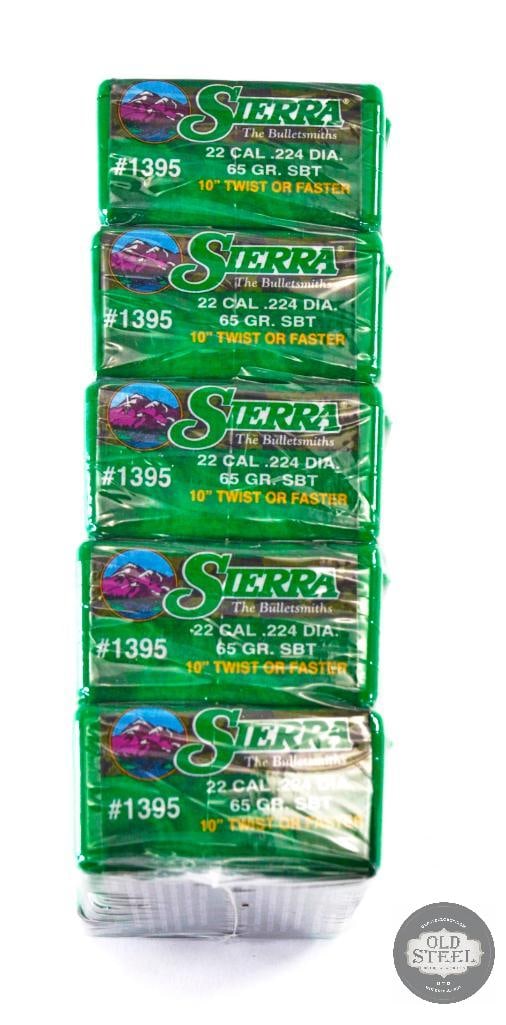 500 Sierra .22 Caliber 65gr Spitzer Boat Tail Bullets (1 of 2)