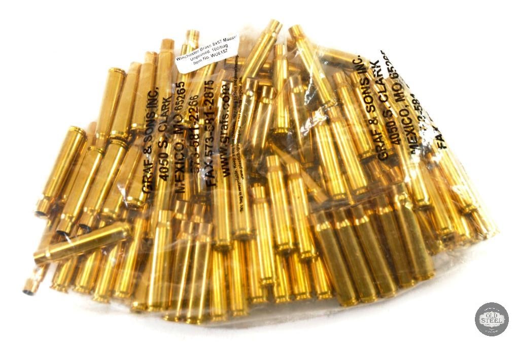 100 Winchester Unprimed Brass 8mm Mauser (1 of 1)