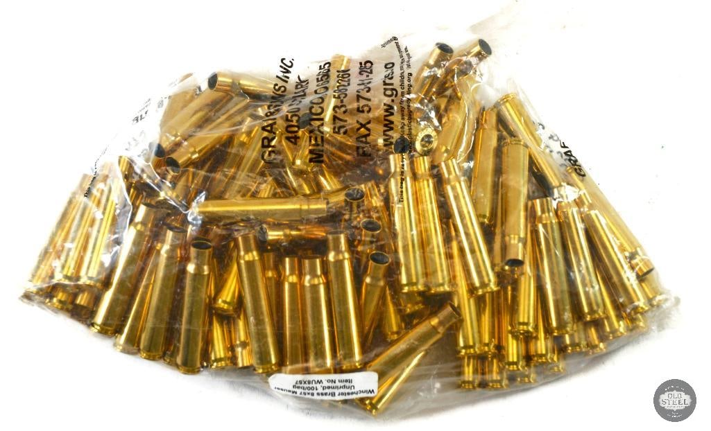 100 Winchester Unprimed Brass 8mm Mauser (1 of 1)