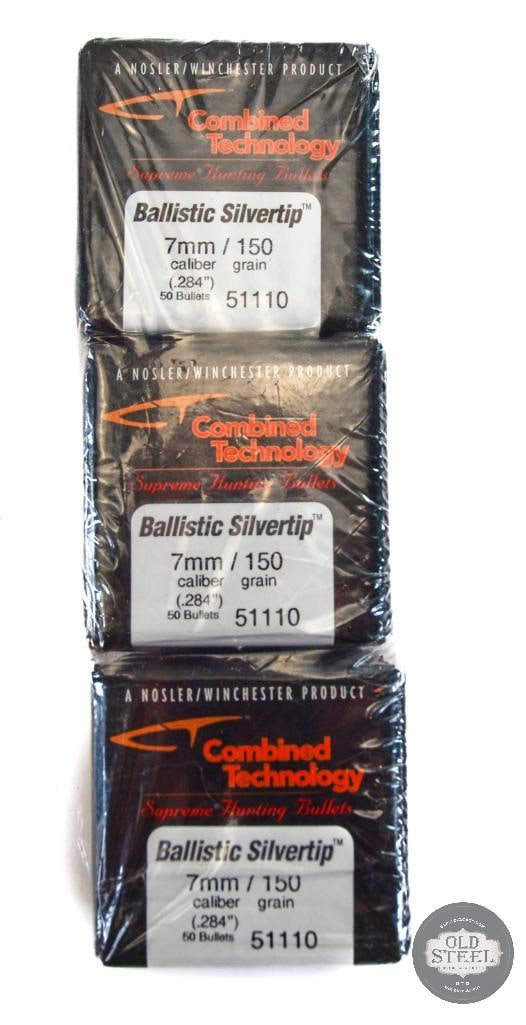 150 Nosler/Winchester Combined Technology 7mm 150gr Ballistic Silvertip Bullets (1 of 2)
