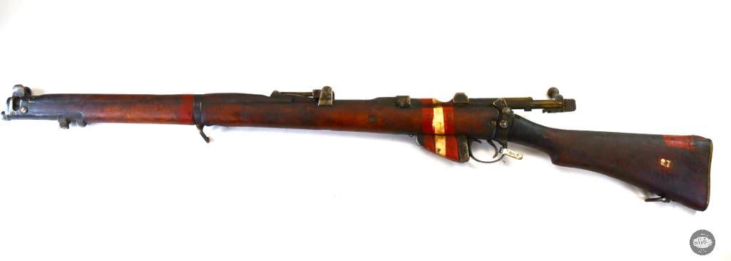 Drill Purpose Enfield SMLE No.1 MK 3 - De-Milled: This lot contains a drill purpose (demilled) style Enfield No.1 Mk.3 SMLE rifle cover in cosmoline.. Due to the reconfigurability of this firearm an FFL is required. 