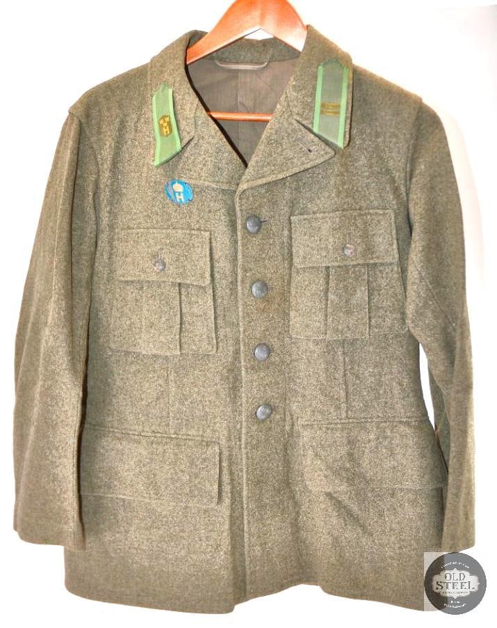 WWII Era Swedish M1939 Uniform Coat - 1940 Dated - Corporal Rank & Hemvarnet (Home Guard) Insignia (1 of 1)