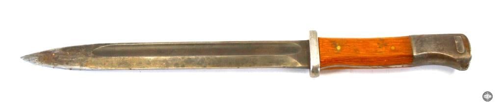 WW2 K98 Bayonet by jwh (1944): WW2 K98 Bayonet by jwh (1944). Replacement grips with brass pins. The lock is frozen. THIS ITEM IS AS PICTURED WITH NO FURTHER ATTACHMENTS. ALL SALES