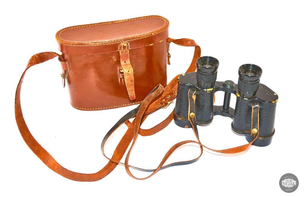 WWII Set of Watson-Baker Co Binoculars - Soldier Markings on Strap (1 of 1)