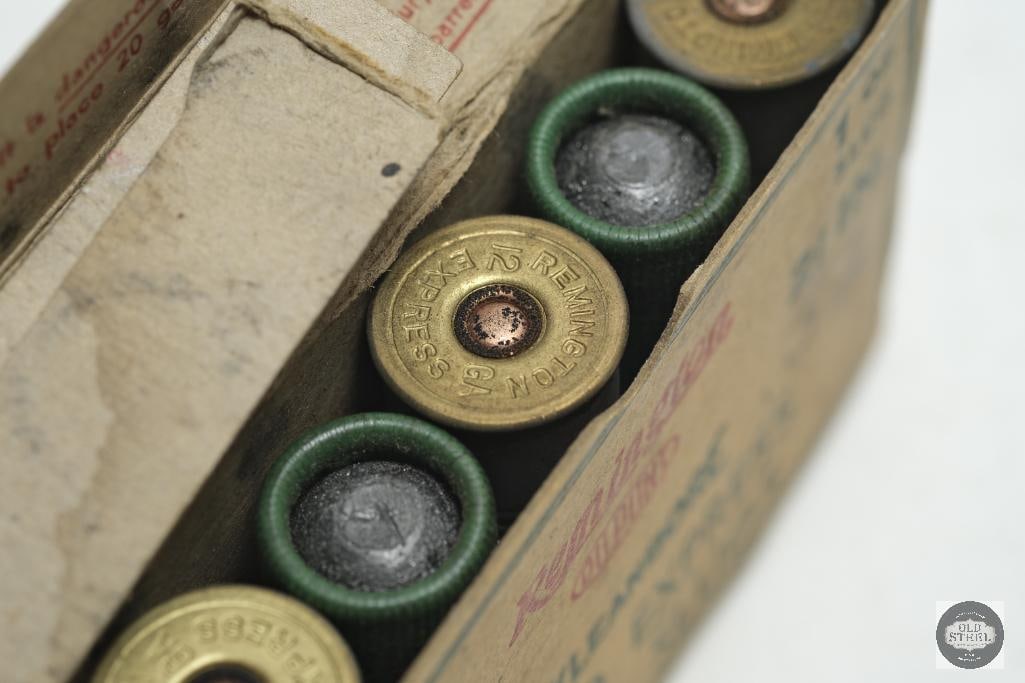 Vintage Box Remington UMC Nitro Express 12GA Rifled Slug High Brass Paper Shotshells (1 of 1)