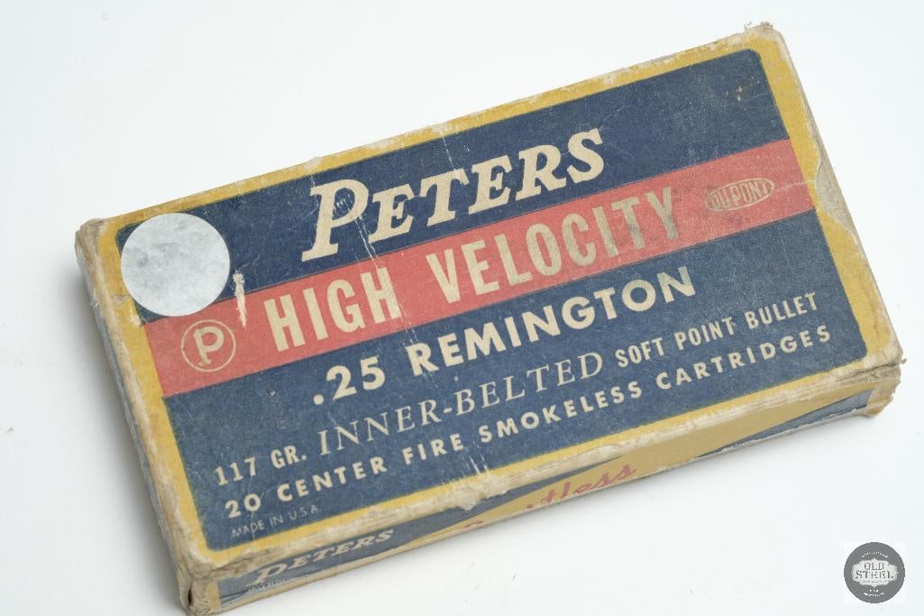 Vintage Peters High Velocity Box - 20rds .25 Remington (1 of 1)