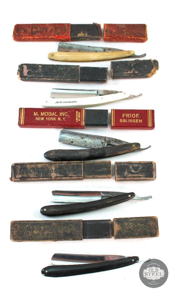 5 Vintage Straight Razors in Mismatched Razor Boxes (1 of 1)