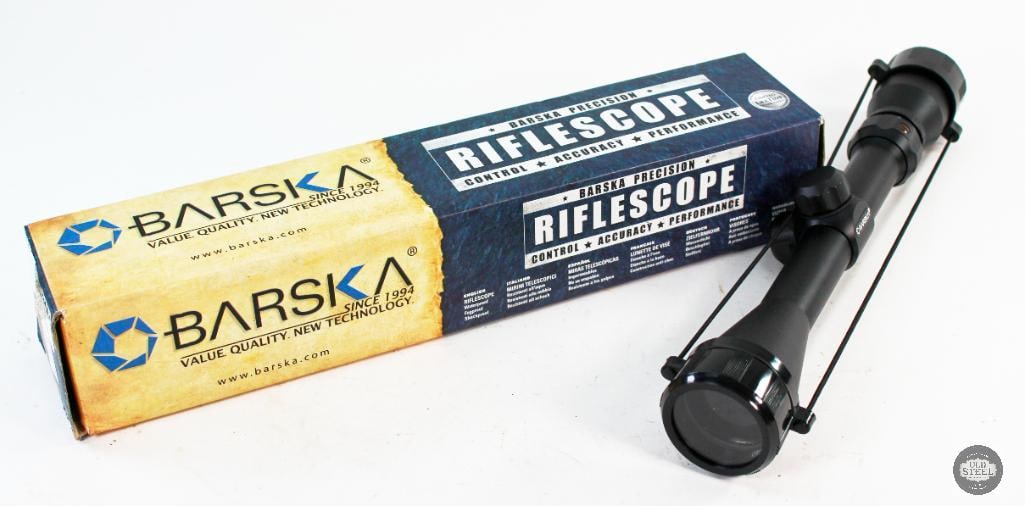 New Old Stock Bariska 3-9x40mm Riflescope: A new old stock Bariska 3-9x40mm rifle scope in its box. THIS ITEM IS AS PICTURED WITH NO FURTHER ATTACHMENTS. ALL SALES ARE FINAL. PLEASE REFER