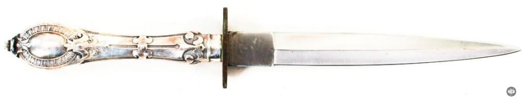 Antique Silver Handled Sheffield England Dagger - 8 Inch Blade (1 of 2)