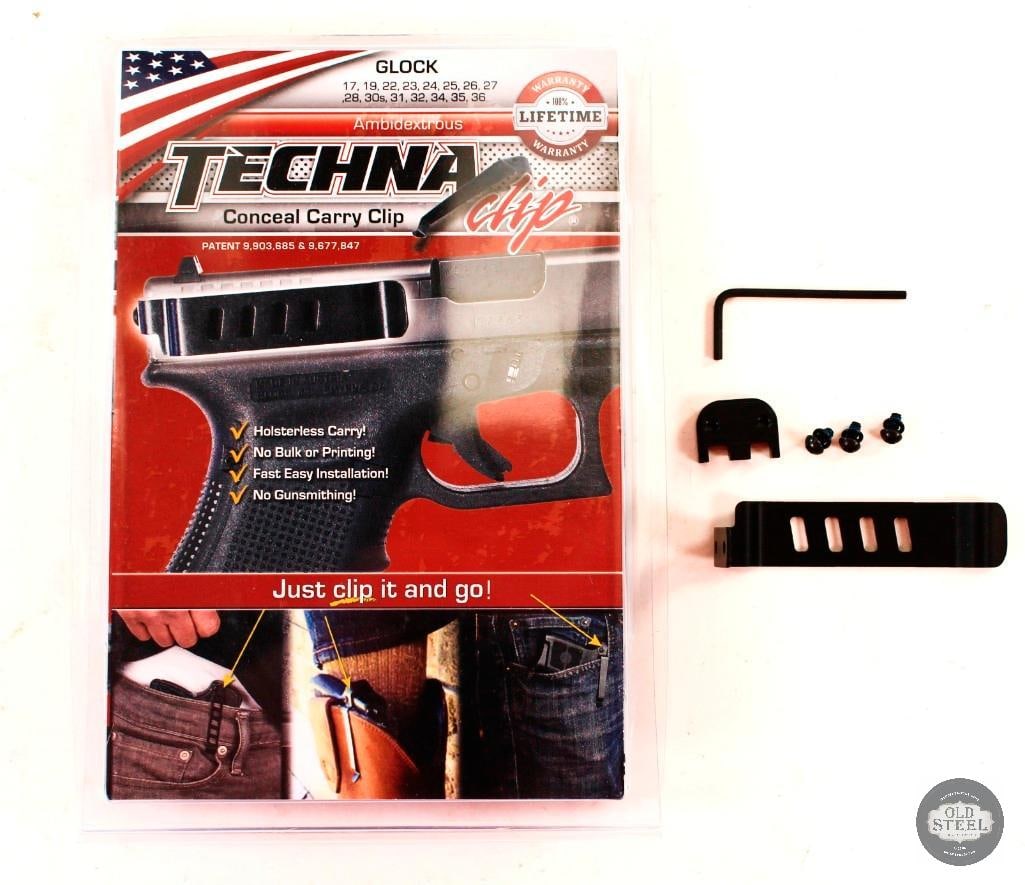 Techna-Clip Glock Concealed Carry Clip: A Techna-Clip conceal carry clip system for the Glock pistol platform. Models 17, 19, 22, 23, 24, 25, 26, 27, 28, 30s, 31, 32, 34, 35, 36. THIS ITEM I