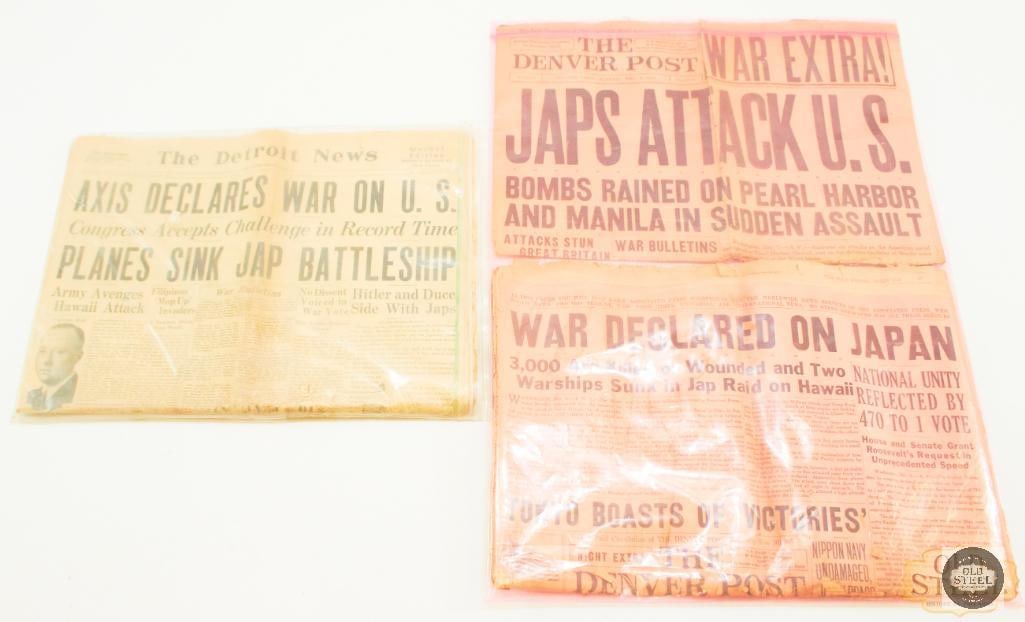 Newspapers from the Pearl Harbor Attacks and the US Joining the Allied Cause (1 of 3)