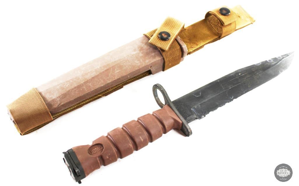 USMC Ontario Knife Company OKC-3S Bayonet: For this lot we have a USMC OKC-3S bayonet made by Ontario Knife Company. The bayonet is used but in great condition. The edge is in need of touching up and sharpening. 