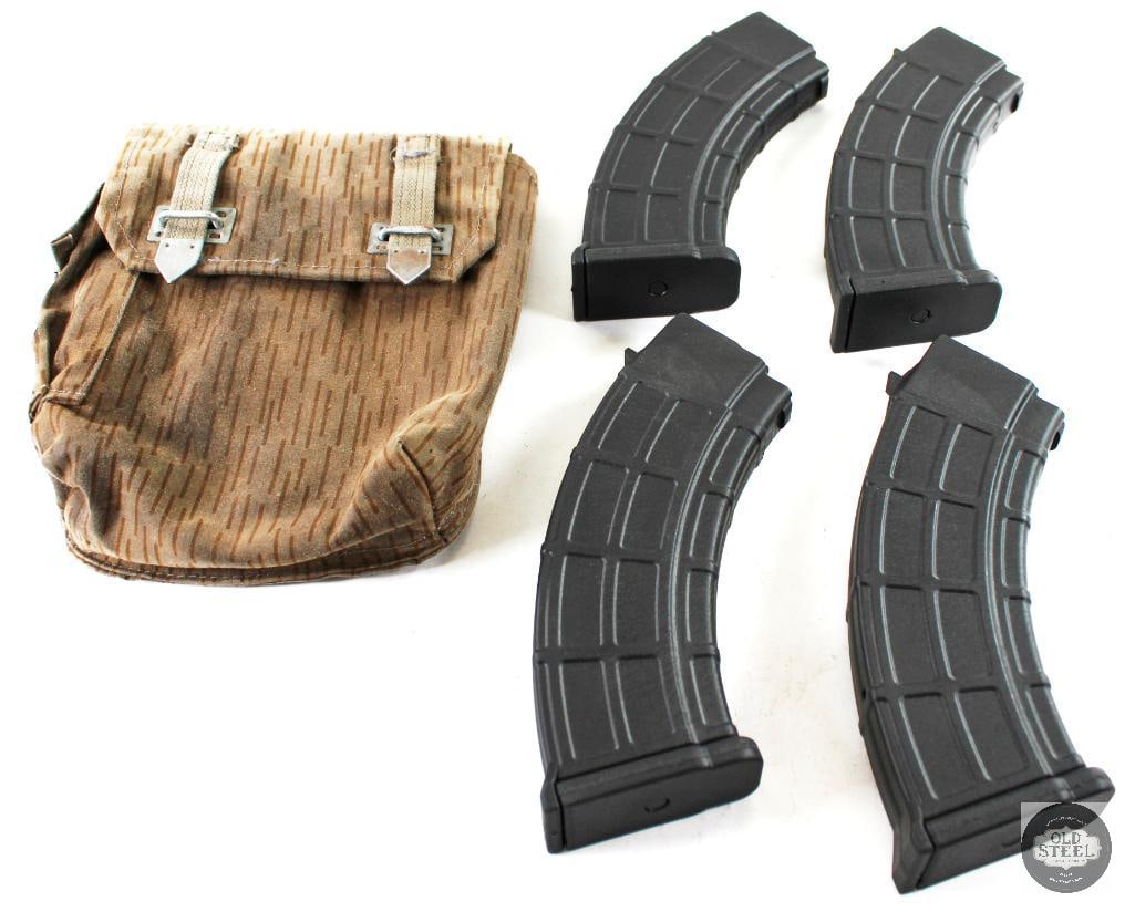 Four-Cell AK Magazine Pouch - Raindrop Pattern - 4 Serbian AK Mags - Cold War East German (1 of 5)